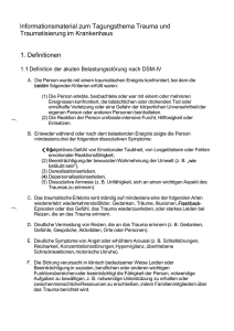 Trauma und Traumatisierung im Krankenhaus