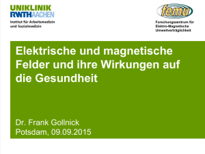 Präsentation Dr. Frank Gollnick, Forschungszentrum für Elektro