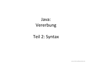 Java: Vererbung Teil 2: Syntax