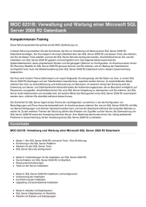 Verwaltung und Wartung einer Microsoft SQL Server 2008 R2