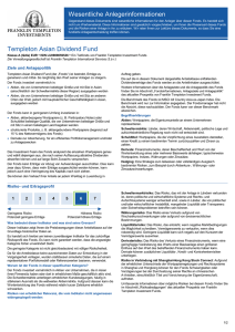 Wesentliche Anlegerinformationen Templeton Asian Dividend Fund