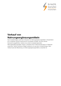 Der Verkauf von Nahrungserg&auml;nzungsmitteln - IT
