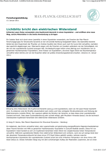 Max-Planck-Gesellschaft - Lichtblitz bricht den elektrischen