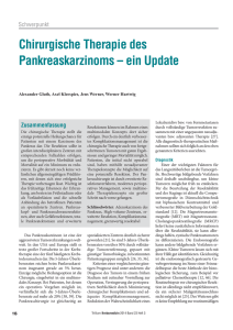 Chirurgische Therapie des Pankreaskarzinoms – ein Update