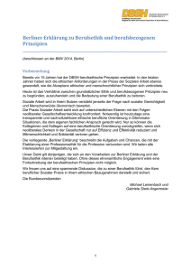 Berliner Erklärung zu Berufsethik und berufsbezogenen