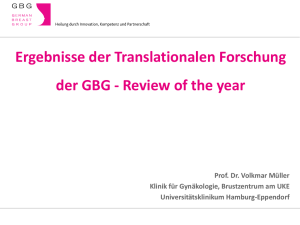 Ergebnisse der Translationalen Forschung der GBG