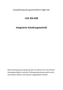 LVA 354.028 Integrierte Schaltungstechnik