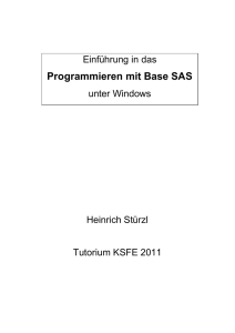Einführung in das Programmieren mit Base SAS unter Windows