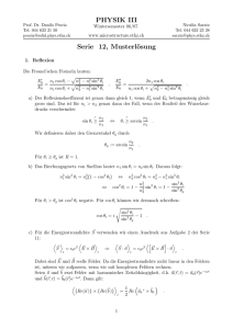 PHYSIK III Serie 12, Musterlösung