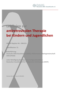 Leitlinien zur antiretroviralen Therapie bei Kindern und Jugendlichen