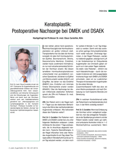 Keratoplastik: Postoperative Nachsorge bei DMEK und DSAEK