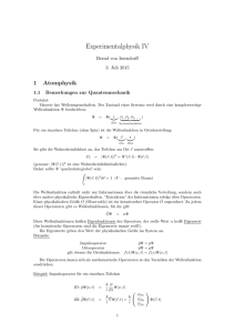 Experimentalphysik IV - Bernd von Issendorff