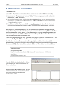 1 Erste Schritte mit dem Java