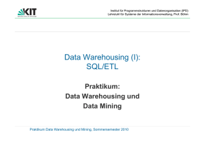 Data Warehousing (I): SQL/ETL