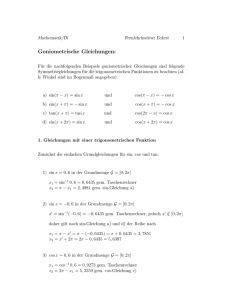 Goniometrische Gleichungen