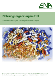 Nahrungsergänzungsmittel - European Nutraceutical Association