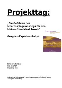 „Die Gefahren des Meeresspiegelanstiegs für den kleinen Inselstaat