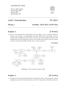 cs243: Datenbanken FS 2013 - Universität Basel | Informatik