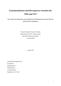 Gemeinsamkeiten und Divergenzen zwischen der FDP und SVP