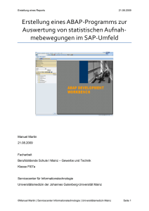 Erstellung eines SAP-Reports - Ulrich Leinhos