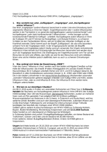 Stand 13.11.2016 FAQ Hochpathogene Aviäre Influenza H5N8