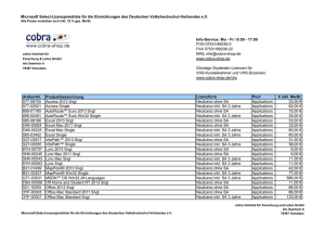 Microsoft Select-Lizenzpreisliste für die Einrichtungen - Cobra-Shop