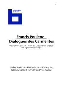 Francis Poulenc Dialogues des Carmélites