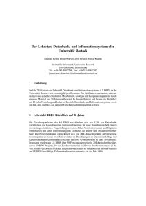 und Informationssysteme der Universität Rostock - Datenbank