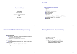 Programmierkurs Kapitel 1 Eigenschaften Objektorientierter