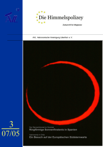 Zeitschrift für Mitglieder AVL Astronomische Vereinigung Lilienthal e