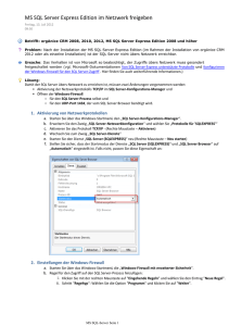 MS SQL Server Express Edition im Netzwerk freigeben