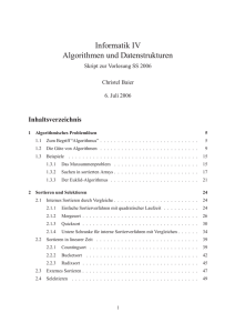 Informatik IV Algorithmen und Datenstrukturen