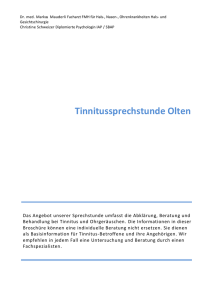 Tinnitusbroschüre - Tinnitussprechstunde Olten