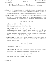 1. Schulaufgabe aus der Mathematik Lösung