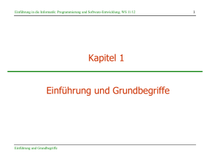 Kapitel 1 - Programmierung und Softwaretechnik (PST)