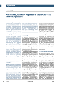 Klimawandel, qualitative Aspekte der Wasserwirtschaft