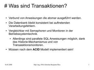 Was sind Transaktionen? - Dr. Christian Benjamin Ries