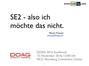 DOAG 2016 Konferenz 15. November 2016, 12:00 Uhr NCC