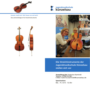 Die Streichinstrumente der Jugendmusikschule Künzelsau stellen