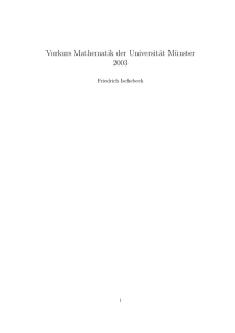 Skript zum Mathematischen Vorkurs Stand 2003 (PDF