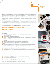 Product Manager Online (w/m) für ZEIT ONLINE
