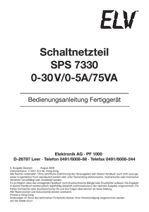 Schaltnetzteil SPS 7330 0-30V/0-5A/75VA