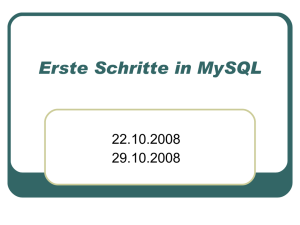 Erste Schritte in MySQL