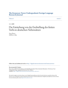 Die Entstehung von der Endstellung des finiten Verbs in deutschen