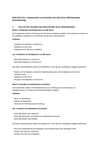 MOC 6231 Plus - Implementieren und Verwalten einer SQL Server