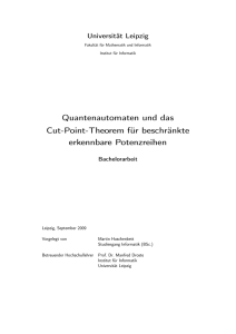 Quantenautomaten und das Cut-Point