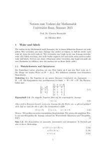 Meine Notizen zum Vorkurs Mathematik 2015