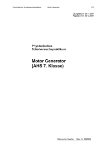 Motor Generator (AHS 7. Klasse)