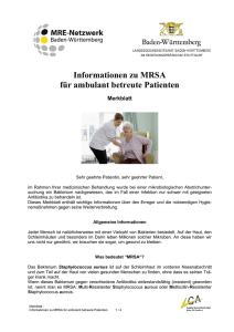 Informationen zu MRSA für ambulant betreute Patienten