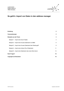 So geht`s: Import von Daten in den address manager